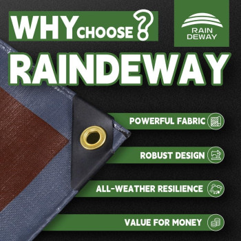 Raindeway 5X7 Feet Super Heavy Duty Tarp 18 Mil Uv Resistant Weatherproof Multipurpose Waterproof Poly Tarp With Grommets And