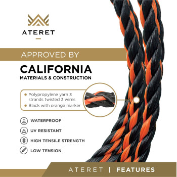 Ateret California Truck Rope 12 X 600 Feet Twisted 3 Strands Polypropylene Rope Ideal For Truck Cargo Straps Marine