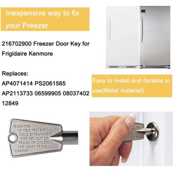 2Pack 216702900 Freezer Door Key For Frigidaire Kenmore Ap4071414 Ps2061565 Ap2113733 Ap4301346 Ps1991481 06599905 08037402 1284