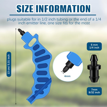 1 Pcs Drip Irrigation Tubing Hole Punch Tool For Easier 14 Inch Fitting Emitter Insertion And 50 Drip Irrigation Plugs Goof Plu