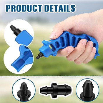 1 Pcs Drip Irrigation Tubing Hole Punch Tool For Easier 14 Inch Fitting Emitter Insertion And 50 Drip Irrigation Plugs Goof Plu