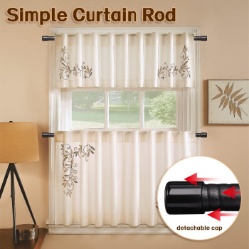 Curtain Rods For Windows 28 To 48 Inch 58 Inch Matte Black Curtain Rod Set With Brackets Heavy Duty Small Drapery Curtain Rods