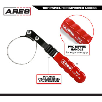 Ares 560654Piece Swivel Oil Filter Wrench Set With Storage Pouch Wrenches Cover 2 34Inch To 5 14Inch 70Mm To 133Mm Dia