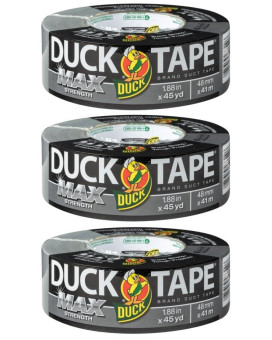 Duck Brand Max Strength Duct Tape Silver 3 Rolls 188 Inch X 45 Yards Each 240201