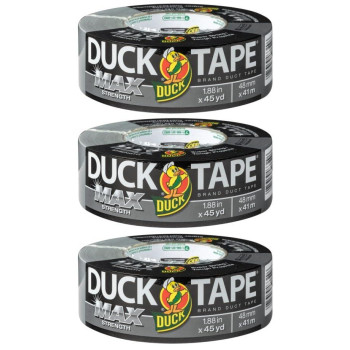 Duck Brand Max Strength Duct Tape Silver 3 Rolls 188 Inch X 45 Yards Each 240201