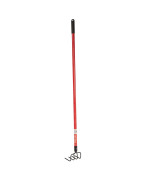 Emsco Group 12531 Workforce 48 4Prong Fiberglass Cultivator Garden Shovel Redblack