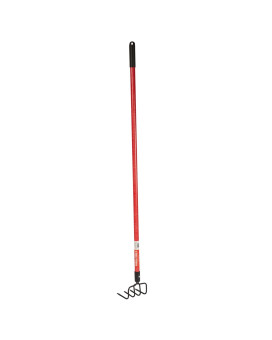 Emsco Group 12531 Workforce 48 4Prong Fiberglass Cultivator Garden Shovel Redblack