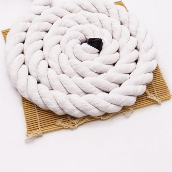 White Cotton Rope 1 Inch X 32 Feet Natural Thick Rope For Landscaping Railing Climbing Decorating Tug Of War