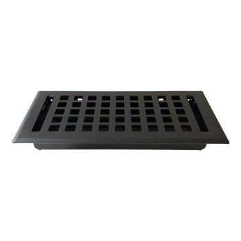 Empire Register Co Vent Cover 4X10 Inch Square Design Textured Black Finish Heavy Duty Floor Vent Covers Metal Damper Att