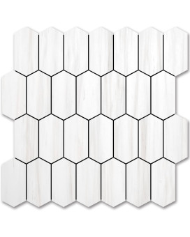 Vamos Tile Long Hexagon Peel And Stick Backsplash Tile 10 Sheets Stick On Backsplash For Kitchen And Bathroom 124 X 12 Inch D