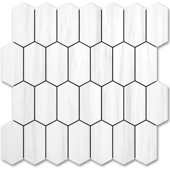 Vamos Tile Long Hexagon Peel And Stick Backsplash Tile 10 Sheets Stick On Backsplash For Kitchen And Bathroom 124 X 12 Inch D