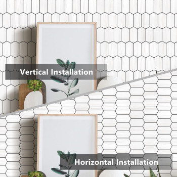 Vamos Tile Long Hexagon Peel And Stick Backsplash Tile 10 Sheets Stick On Backsplash For Kitchen And Bathroom 124 X 12 Inch D