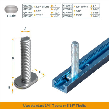 Powertec 71779 24 Doublecut Profile T Track Kit Including Long Short Inline Stops And 512 Hold Down Clamps