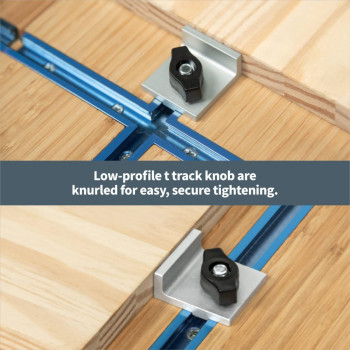 Powertec 71779 24 Doublecut Profile T Track Kit Including Long Short Inline Stops And 512 Hold Down Clamps