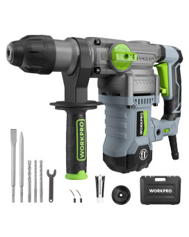 Workpro Premium 114 Inch Sdsplus Rotary Hammer Drill 125Amp Heavy Duty Corded Version For Concrete Demolition Chipping Rot