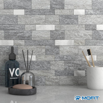 Mofit Backsplash Tile For Kitchen Peel And Stick Stone Matte Finish Bathroom Tiles Stickers 3D Wall Panel Linear Mosaic Marble B