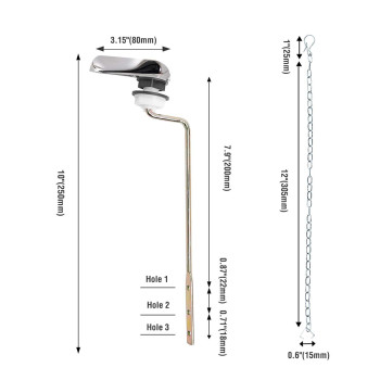 Jwodo Toilet Handle Replacement Kit Chrome Finish Toilet Trip Levers With Seal Gasket And Nut With Stainless Steel Flapper Cha