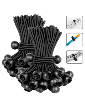 Tarp Ball Bungee Cords 6 Inch 100 Pcs Tarp Bungee Balls Ties Heavy Duty Canopy Tarp Tie Down Ball For Camping Shelter Cargo Tent