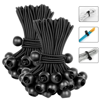 Tarp Ball Bungee Cords 6 Inch 100 Pcs Tarp Bungee Balls Ties Heavy Duty Canopy Tarp Tie Down Ball For Camping Shelter Cargo Tent