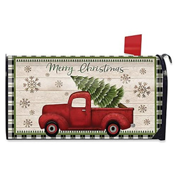 Briarwood Lane Merry Christmas Pickup Truck Large Mailbox Cover Primitive Oversized