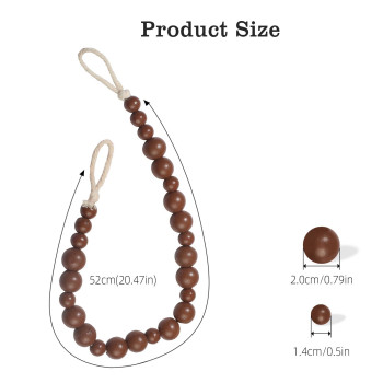 Hion 2 Pcs Boho Curtain Tiebacks Wood Beads Curtain Holdbacks Outdoor Farmhouse Tie Backs For Curtains Curtain Holders For Drape