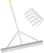 Byhagern Landscape Rake 36 Aluminum Rake With Lightweight 69 Handle Landscaping Rake Tool For Lawn Care Lake And Beach