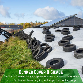 Farm Plastic Supply Silage Tarp Blackwhite Plastic Sheeting 5 Mil 30 X 20 Heavy Duty Polyethylene Plastic Tarp For Si