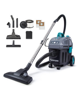 Kenmore Kw3050 Wet Dry Canister Vac 4 Gallon 5 Peak Hp 2Stage Motor Shop Vacuum Cleaner With Washable Hepa Filter Dust Bags F