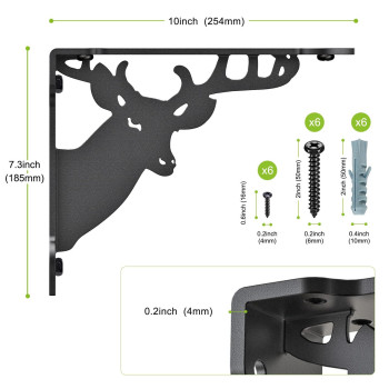 Seleware Deer Shelves Brackets Heavy Duty Shelf Brackets Wall Shelf Brackets Metal Corner Brackets 8 X 7 Corner Brace Har