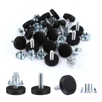 Aiex Adjustable Furniture Levelers 16Pcs Leveling Feet Screw In Chair Feet With Tnuts Table Chair Leveler Furniture Glide Leve