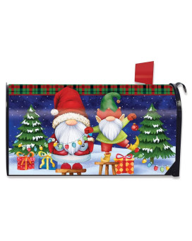 Briarwood Lane Christmas Gnomes Magnetic Mailbox Cover Humor Elf Presents Standard