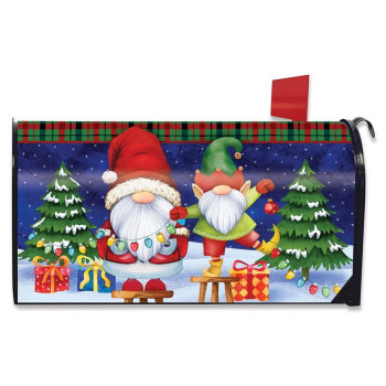 Briarwood Lane Christmas Gnomes Magnetic Mailbox Cover Humor Elf Presents Standard