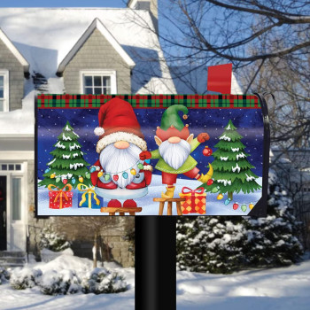 Briarwood Lane Christmas Gnomes Magnetic Mailbox Cover Humor Elf Presents Standard