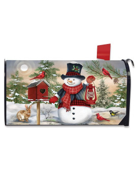 Briarwood Lane Snowman And Friends Winter Magnetic Mailbox Cover Birds Lantern Standard