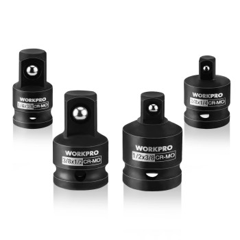 Workpro 4Piece Impact Socket Adapter And Reducer Set 14 38 12 Drive Socket Adapter Set Impact Driver And Wrench Co