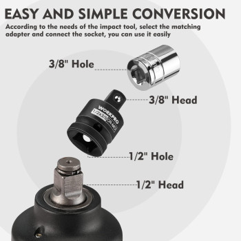 Workpro 4Piece Impact Socket Adapter And Reducer Set 14 38 12 Drive Socket Adapter Set Impact Driver And Wrench Co