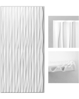 Art3D White Large Pvc 3D Wall Panels For Interior Wall D Cor Drop Ceiling Tile 2X4 3D Textured Wavy Wall Panels Decorative P