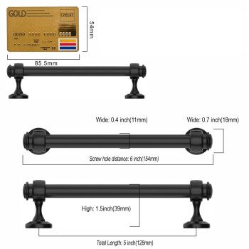 Amerdeco 10 Pack Matte Black Cabinet Pulls 5 Inch Hole Centers 6 Inch Length Handles For Kitchen Cabinet Hardware Solid Cabinet