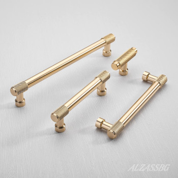 Alzassbg 10 Pack Gold Cabinet Pulls 5 Inch128Mm Hole Centers Kitchen Hardware Knurled Cabinet Handles For Cabinets And Drawer