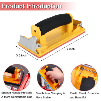 Hubaow Hand Sander Sandpaper Holder With Sponge Handle 7 X 35 Inch Manual Hand Sanding Block For Drywall Wood Metal Furniture