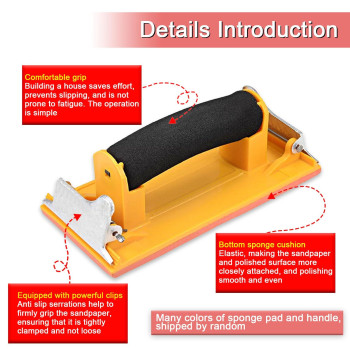 Hubaow Hand Sander Sandpaper Holder With Sponge Handle 7 X 35 Inch Manual Hand Sanding Block For Drywall Wood Metal Furniture