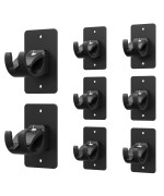 8 Pieces Self Adhesive Curtain Rod Bracket Universal Plastic Curtain Rod Holders No Drill Curtain Rod Brackets Curtain Rod Hoo