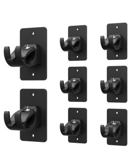 8 Pieces Self Adhesive Curtain Rod Bracket Universal Plastic Curtain Rod Holders No Drill Curtain Rod Brackets Curtain Rod Hoo