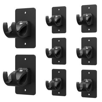 8 Pieces Self Adhesive Curtain Rod Bracket Universal Plastic Curtain Rod Holders No Drill Curtain Rod Brackets Curtain Rod Hoo