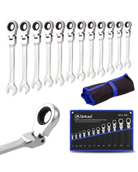 Qnkaa 12Pcs Flexible Ratchet Wrenches Set Sae 14