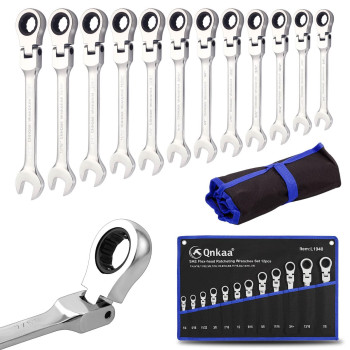 Qnkaa 12Pcs Flexible Ratchet Wrenches Set Sae 14