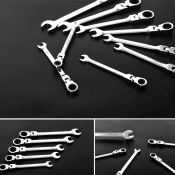 Qnkaa 12Pcs Flexible Ratchet Wrenches Set Sae 14