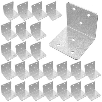 Riuog 40 Pcs Metal Corner Braces 2X2In L Brackets For Wood 90 Degree Heavy Duty Wide Corner Patterned Metal Corner Bracket For