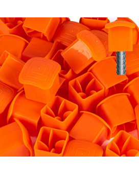 Sukh Rebar Caps 60Pcs Reber Cap Cover Plastic End Caps Orange Mushroom Rebar Safety T Posts Caps Building Construction Rebar