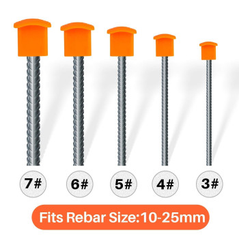 Sukh Rebar Caps 60Pcs Reber Cap Cover Plastic End Caps Orange Mushroom Rebar Safety T Posts Caps Building Construction Rebar